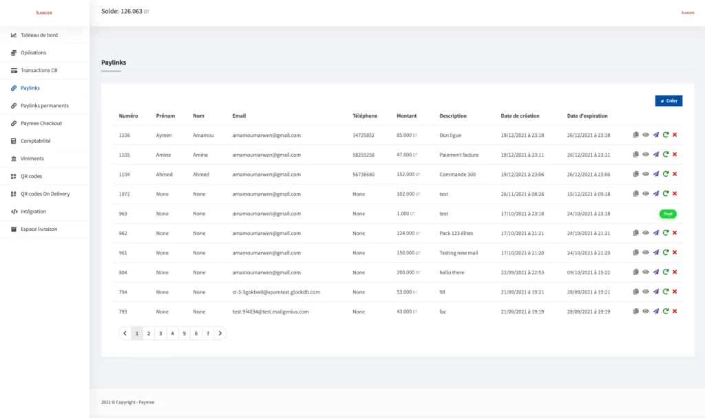 liste Paylink